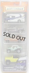 2010 MATCHBOX 5PACK - CAMPING ADVENTURE No.8 【MBX Motor Home  / Chevy Silverado / Oldsmobile Vista Cruiser / Baja Bandit / Ford Bronco 4x4 】