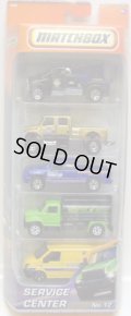 2010 MATCHBOX 5PACK - SERVICE CENTER No.12 【Tow Truck / International CXT / Chevy Silverado SS / Guzzler / '07 Ford Transit Van 】