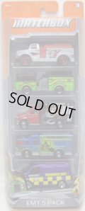 2012 MATCHBOX 5PACK - EMT (Highway Pumpe / Pierce Dash Fire Engine / 2008 Ford E-350 Ambulance / Hazard Squad /1995 Ford Transit Van ) 