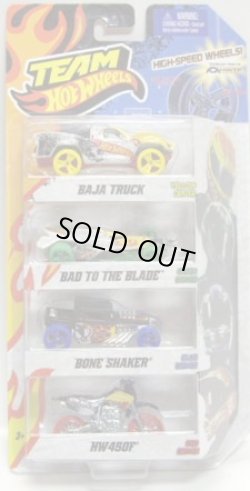 画像1: TEAM HOT WHEELS 4PACK 【BAJA TRUCK/BAD TO THE BLADE/BONE SHAKER/HW450F】　