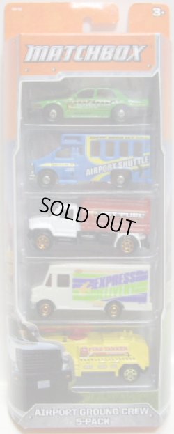 画像1: 2012 MATCHBOX 5PACK - AIRPORT GROUND CREW (Ford Crown Victoria Taxi / Chevy Transport Bus / Guzzler / Express Delivery / Airport Fire Tanker)