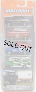 2012 MATCHBOX 5PACK - OUTDOOR ADVENTURE (Honda Ridgeline / Volkswagen T2 Bus / Ford F-Series Truck w/boat / MBX Motor Home / Travel Trailer)