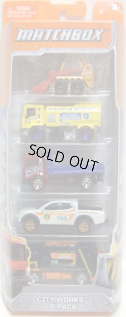 画像1: 2012 MATCHBOX 5PACK - CITY WORKS (Skidster / MBX Street Cleaner / Pit King / Mitsubishi L200 / Garbage Truck)