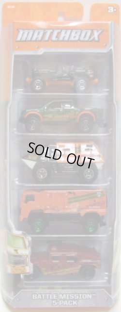 画像1: 2012 MATCHBOX 5PACK - BATTLE MISSION (Jeep Willys / Ford F150 SVT Raptor / Armored Response Vehicle / Desert Thunder V16 / Humvee w/gun)