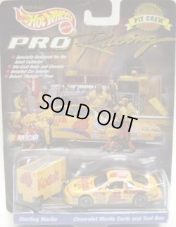 画像1: 1998 HOT WHEELS PRO RACING PIT CREW 【#4 TEAM KODAK STERLING MARTIN/CHEVROLET MONTE CARLO and TOOL BOX】　YELLOW/RR