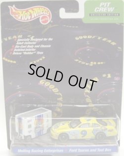 画像1: 2000 HOT WHEELS RACING PIT CREW 【#9 TEAM CARTOON NETWORK MELLING RACING ENTERPRISES/FORD TAURUS and TOOL BOX】　YELLOW/RR(台紙中央に値札用フックの穴跡あり）