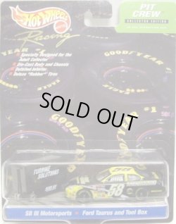 画像1: 2000 HOT WHEELS RACING PIT CREW 【#58 TEAM SB III MOTORSPORTS/FORD TAURUS and TOOL BOX】　BLACK-YELLOW/RR