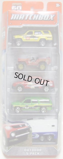 画像1: 2013 MATCHBOX 5PACK  【OUTDOOR】 1985 Toyota 4Runner(EX)/'43 Jeep Willys(EX)/Volkswagen Saveiro Cross/Chevy Suburban(EX)/Travel Trailer(EX)