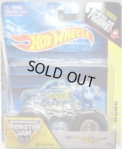 画像1: 2014 MONSTER JAM included MONSTER JAM FIGURE! 【BACKWARDS BOB】 CLEAR BLUE (X-RAY BODY)