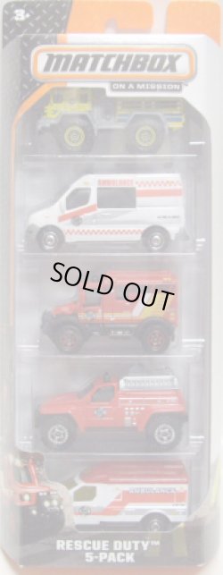 画像1: 2014 MATCHBOX 5PACK  【RESCUE DUTY】 Blaze Blaster/Renault Master Ambulance/4x4 Scrambulance/4x4 Fire Truck(EX)/2003 Ambulance(EX)