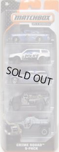 2014 MATCHBOX 5PACK  【CRIME SQUAD】 Buick Century Police Car/Sport SUV(EX)/2000 Chevy Suburban(EX)/SWAT Truck/Road Raider