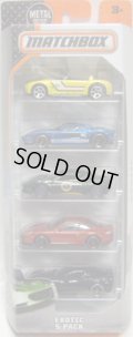 2016 MATCHBOX 5PACK  【EXOTIC】Ford Shelby Cobra Concept/Ford GT40/Lotus Evora/Porsche 911 Turbo/Chevy Corvette ZR1