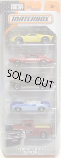 2015 MATCHBOX 5PACK  【CLASSIC RIDE】Ford GT40/'71 Pontiac Firebird/'68 Ford Mustang GT/CS/VW Type '34 Karmann Ghia Convertible/'57 GMC Stepside