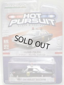 画像1: 2016 GREENLIGHT HOT PURSUIT S19 【1967 CHEVROLET BISCAYNE】 BLACK-WHITE/RR (FARGO POLICE) 