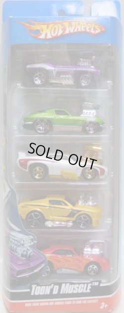 画像1: 2010 5PACK 【TOON'D MUSCLE】　'69 Camaro Z28 / '63 Corvette / '69 Pontiac GTO Judge / '68 Mustang / Dodge Charger Daytona