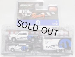 画像1: 2017 GREENLIGHT - HITCH & TOW RACING "MIJO EXCLUSIVE" 【2016 DODGE CHARGER SRT HELLCAT/2014 RAM 1500 SPORT/ENCLOSED CAR HAULER】 WHITE/RR (MOPAR)(3024個限定）