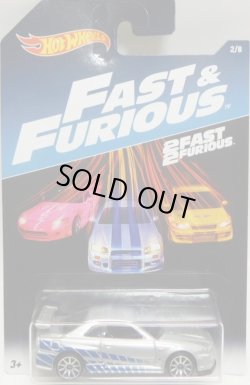 画像1: 2017 WALMART EXCLUSIVE HW FAST & FURIOUS （ワイルドスピード）【NISSAN SKYLINE GT-RB(R34)】SILVER/10SP