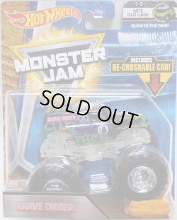 画像1: 2018 MONSTER JAM includes RE-CRUSHABLE CAR! 【GRAVE DIGGER】 BLACK (NITE GLO CAGE)