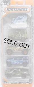2017 MATCHBOX WALMART EXCLUSIVE【CAMOUFLAGE 5PACK】 Blizzard Buster/Toyota Land Cruiser (FJ40)/Jeep Compass/Hummer H2 SUV Concept/Ford F-150 SVT Raptor