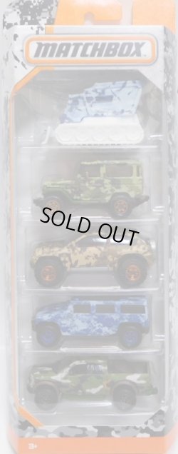 画像1: 2017 MATCHBOX WALMART EXCLUSIVE【CAMOUFLAGE 5PACK】 Blizzard Buster/Toyota Land Cruiser (FJ40)/Jeep Compass/Hummer H2 SUV Concept/Ford F-150 SVT Raptor