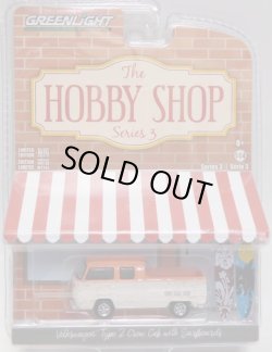 画像1: 2018 GREENLIGHT THE HOBBY SHOP 3 【VOLKSWAGEN TYPE 2 CREW CAB WITH SURFBOARDS】 ORANGE-CREAM/RR