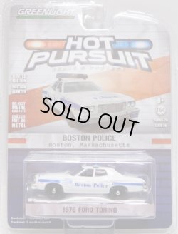 画像1: 2018 GREENLIGHT HOT PURSUIT S26 【1976 FORD TORINO】 WHITE/RR (BOSTON POLICE)