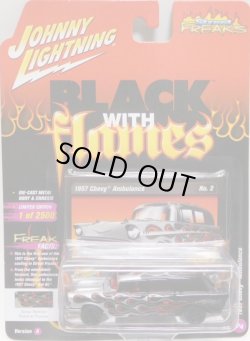 画像1: 2018 JOHNNY LIGHTNING - STREET FREAKS S1 【1957 CHEVY AMBULANCE】 BLACK-SILVER/RR (BLACK WITH FLAMES)