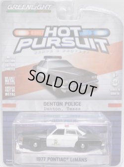 画像1: 2018 GREENLIGHT HOT PURSUIT S28 【1977 PONTIAC LEMANS】 BLACK-WHITE/RR (DENTON POLICE)