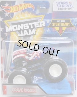 画像1: 2018 MONSTER JAM includes STUNT RAMP! "STARS AND STRIPES" 【GRAVE DIGGER】 WHITE-BLUE-RED (予約不可）