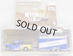 画像1: 2018 GREENLIGHT - HITCH & TOW S13 【2016 FORD F-150 AND ENCLOSED CAR TRAILER (MICHELIN TIRES RACING)】 BLUE-YELLOW/RR