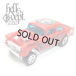 画像1: HELLS DEPT 2019 - LOWERED B'STYLE 【'55 CHEVY BEL AIR GASSER (カスタム完成品)】FLAT RED/RR（送料サービス適用外）