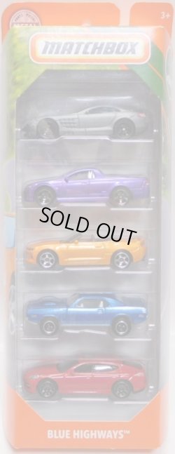 画像1: 2019 MATCHBOX 5PACK 【BLUE HIGHWAYS】Mercedes-Benz SLR McLaren/'08 Holden VE Ute SSV/'16 Chevy Camaro Convertible/'70 Plymouth Cuda/Porsche Panamera