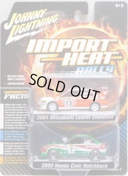 画像1: 2018 JOHNNY LIGHTNING - 2PACK 【"IMPORT HEAT" 2004 MITSUBISHI LANCER EVOLUTION/2000 HONDA CIVIC HATCHBACK】 RED-GREEN/RR