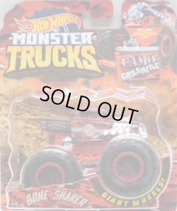 画像1: 2019 HW MONSTER TRUCKS! "CAMO CRASHERS"【BONE SHAKER】 FLAT RED CAMO (includes COLLECTABLE FLAGL!)