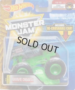 画像1: 2018 MONSTER JAM includes RE-CRUSHABLE CAR! 【GRAVE DIGGER】 FLAT BLACK (EPIC ADDITIONS)(2018 NEW LOOK!)