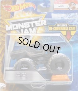 画像1: 2018 MONSTER JAM includes RE-CRUSHABLE CAR! 【SOLDIER FORTUNE】 FLAT BLACK (MUD)