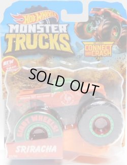 画像1: 2019 HW MONSTER TRUCKS! 【SRIRACHA】 RED-GREEN (includes CONNECT AND CRASH CAR)