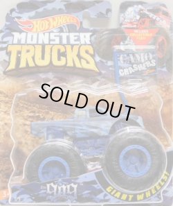 画像1: 2019 HW MONSTER TRUCKS! "CAMO CRASHERS"【THE 909】 FLAT BLUE CAMO (includes COLLECTABLE FLAGL!)