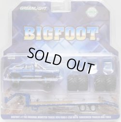 画像1: 2019 GREENLIGHT HOBBY EXCLUSIVE 【"BIGFOOT" BIGFOOT #1 THE ORIGINAL MONSTER TRUCK1974 FORD F-250 with GOOSENECK TRAILER AND TIRES】BLUE/RR