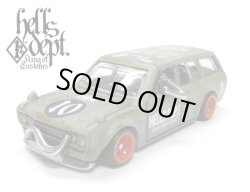 画像1: HELLS DEPT 2020 - カツヌマ製作所 【DATSUN 510 WAGON "HELLS CUSTOM LOWDOWN" (カスタム完成品）】PALE サビ GREEN/RR （送料サービス適用外）