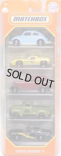 2020 MATCHBOX 5PACK 【COFFEE CRUISERS II】'62 VOLKSWAGEN BEETLE/1972 LOTUS EUROPE/PLYMOUTH SEDAN/'47 CHEVY AD 3100/1978 DODGE MONACO POLICE (予約不可）