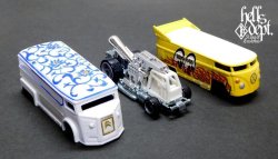 画像1: HELLS DEPT 2020 - BOO Pinstriping 【”陶器シリーズ” DRAG H-VAN (MOONEYES VW DRAG BUS(LOOSE)付き） (カスタム完成品）】WHITE（送料サービス適用外）