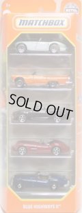 2021 MATCHBOX 5PACK 【BLUE HIGHWAYS II】1963 Austin Healey Roadster/1957 Ford Thunderbird/'16 Chevy Camaro Convertible/1956 Aston Martin DBR1/'56 Jaguar XK140 Roadster