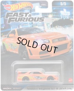 画像1: 2023 HW FAST & FURIOUS (ワイルド・スピード) 【NISSAN SKYLINE GT-R (BNR34)】 ORANGE/RR（お一人様1点まで）