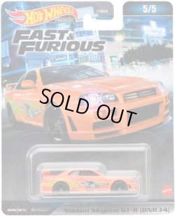 画像1: 2023 HW FAST & FURIOUS (ワイルド・スピード) 【NISSAN SKYLINE GT-R (BNR34)】 ORANGE/RR