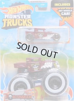 画像1: 2022 HW MONSTER TRUCKS!  DUO【BONE SHAKER】 DK.RED (includes HOT WHEELS CAR)(予約不可）