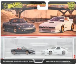 画像1: 2024 HW CAR CULTURE "PREMIUM 2PACK" 【 マツダ RX7 FC パンデム / '04 マツダ マツダスピード ミアータ】WHITE-GRAY/RR(2024年4月下旬入荷予定）