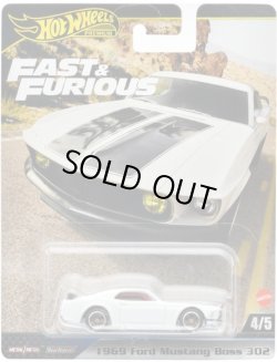 画像1: 2024 HW FAST & FURIOUS (ワイルド・スピード) 【1969 フォード マスタング ボス 302】WHITE/RR