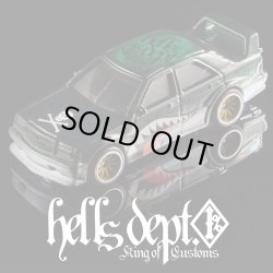 画像1: HELLS DEPT 2025 - DOUBLE LOSER[S] 【SHARKMOUTH MERCEDES-BENZ 190E EVO2 (カスタム完成品）】BLACK-GREEN/RR （送料サービス適用外）