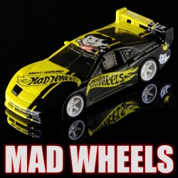 画像1: MAD WHEELS (マッドホイール） 【MAD RACING NISSAN FAIRLADY Z (カスタム完成品）】YELLOW-BLACK/RR (送料サービス適用外) 